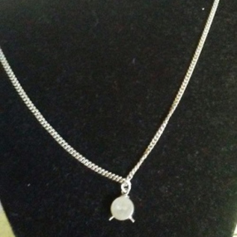 Vintage 1960s Miniature Clock Silver Pendant